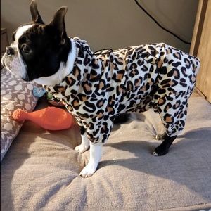NEW Adorable Leopard Cozy for your Favorite Doggy !! Size Large French Bulldog